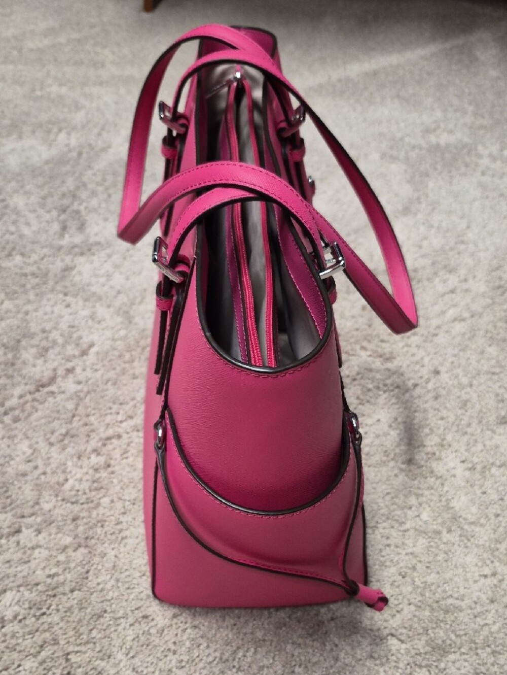 Michael Kors Hot Pink Saffiano Tote NWT - Picture 5 of 6